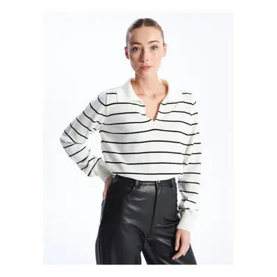 LC Waikiki Polo Neck Striped Long Sleeve Women's Knitwear Sweater