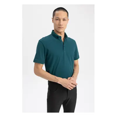 DEFACTO Slim Fit Polo Neck Short Sleeve Cotton T-Shirt