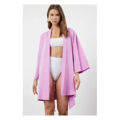 Trendyol Pink Belted Mini Woven 100% Cotton Kimono&Kaftan