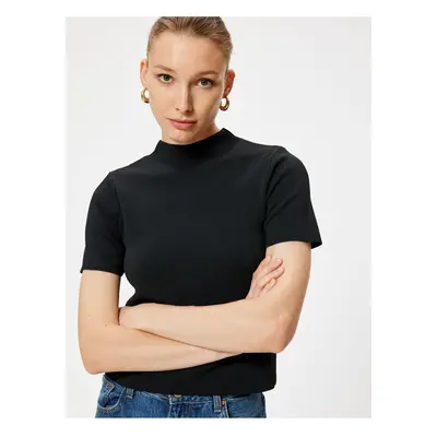 Koton Short Sleeve Basic Knitwear Sweater High Collar