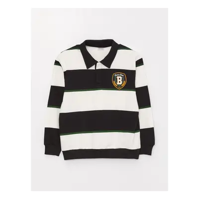 LC Waikiki Boys' Comfort Fit Polo Neck Striped Sweatshirt