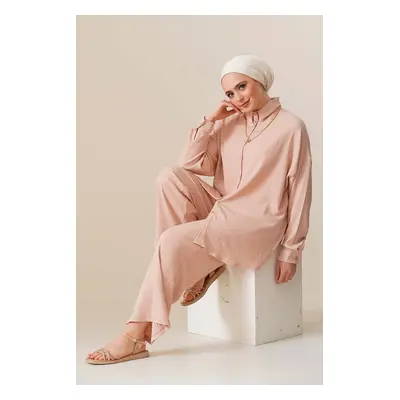 Bigdart T5858 Knitted Hijab Double Set - Biscuit