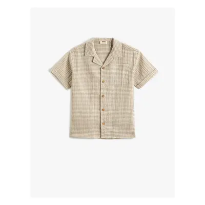 Koton Short Sleeve Shirt Single Pocket Buttoned