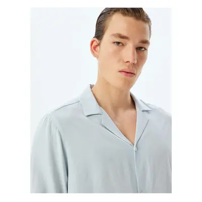 Koton Classic Shirt Long Sleeve Turn-down Collar Viscose Linen Blend