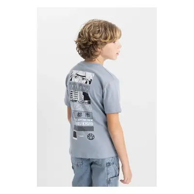 DEFACTO Boy's Crew Neck Printed Short Sleeve T-Shirt