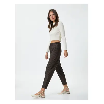 Koton Carrot Trousers with Lace Waist and Pocket Detail