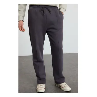 Trendyol Smoke Regular/Straight Cut Sewing Detailed Sweatpants