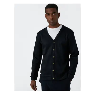 Koton V-Neck Cardigan with Button Detail