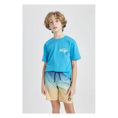 DEFACTO Boys' Crew Neck Printed Short Sleeve T-Shirt