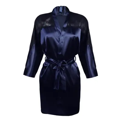 DKaren Woman's Housecoat Marion Navy Blue