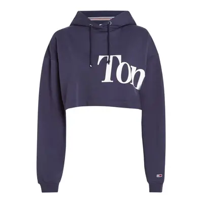 Tommy Jeans Sweatshirt - TJW SUPER CROP BOLD TOMMY HOODIE blue