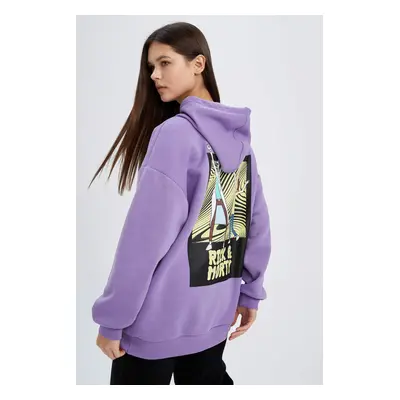 DEFACTO Coool Rick and Morty Licensed Oversize Fit Hoodie Printed Sweatshirt