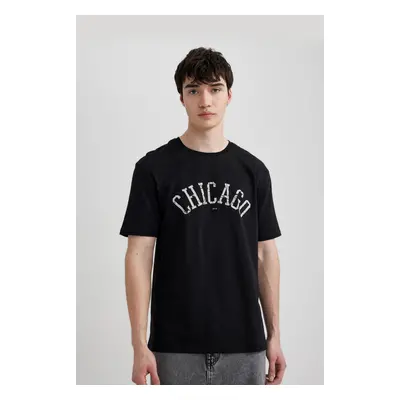 DEFACTO Regular Fit Crew Neck Printed Short Sleeve T-Shirt