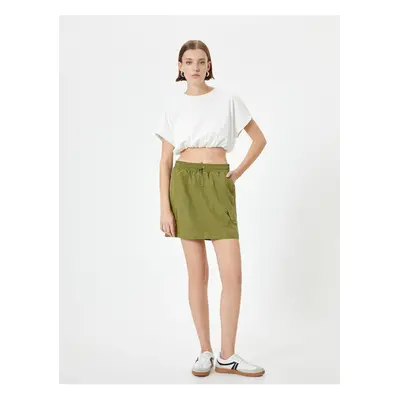 Koton Mini Cargo Parachute Skirt Elastic Waist Stopper Detailed