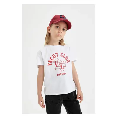 DEFACTO Girl's Printed Short Sleeve T-Shirt