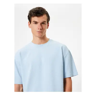 Koton Oversize T-Shirt Short Sleeve Crew Neck Textured Cotton