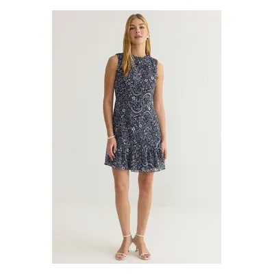 Trendyol Dark Navy Blue Plain Mini Woven Dress