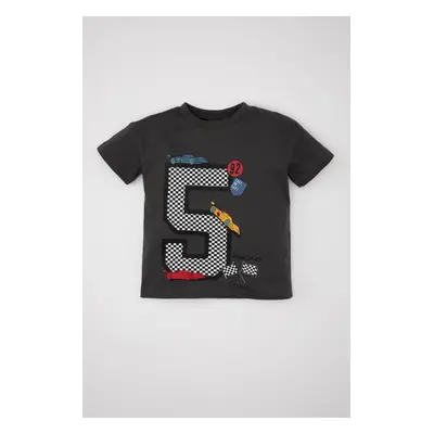 DEFACTO Baby Boy Crew Neck Vehicle Printed Short Sleeve T-Shirt