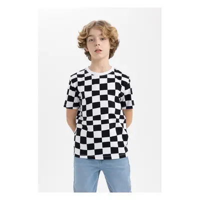 DEFACTO Boy's Crew Neck Printed Short Sleeve T-Shirt