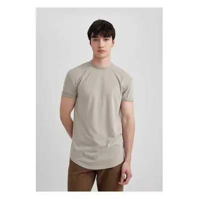 DEFACTO Long Muscle Fit Crew Neck Basic Short Sleeve T-Shirt