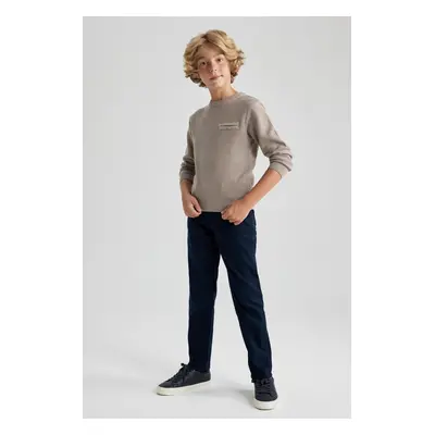 DEFACTO Boy Navy Blue Straight Leg Gabardine Trousers