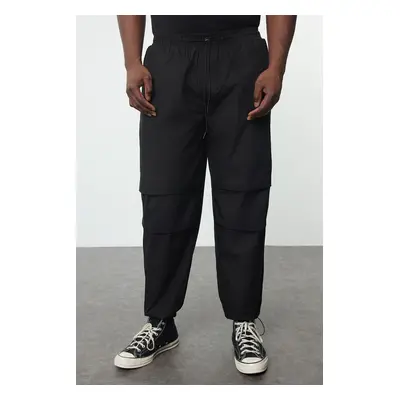 Trendyol Large Size Black Cargo Parachute Fabric Trousers