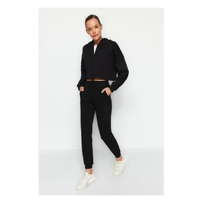 Trendyol Black Stitching Detailed Thick Knitted Sweatpants