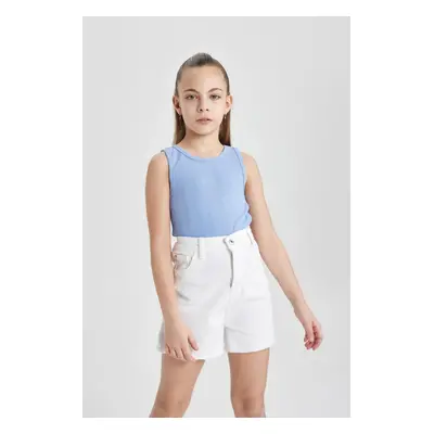 DEFACTO Girl's Crew Neck Basic Plain Undershirt