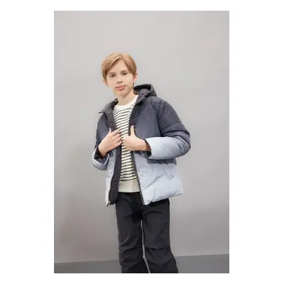 DEFACTO Boy Water Repellent Double Sided Hooded Puffer Coat