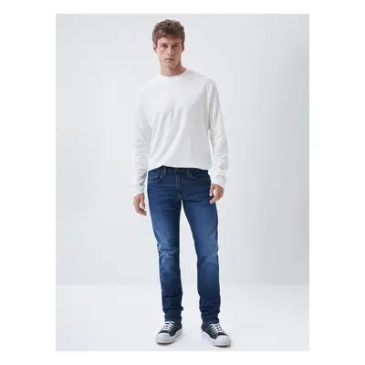 Tmavě modré pánské slim fit džíny Salsa Jeans - Pánské