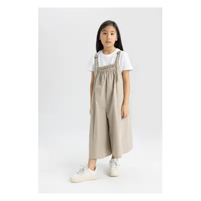 DEFACTO Girl's Adjustable Strap Wide Leg Jumpsuit