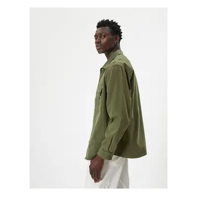 Koton Oversize Shirt Jacket with Flap Pocket Detail