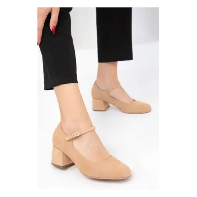 Soho Nude Suede Women's Classic High Heel Shoes