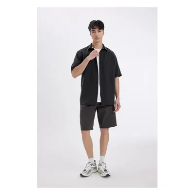 DEFACTO Regular Fit Straight Leg Gabardine Bermuda Shorts