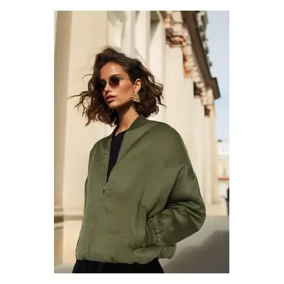 Trendyol Khaki Oversize Bomber Tencel Jacket