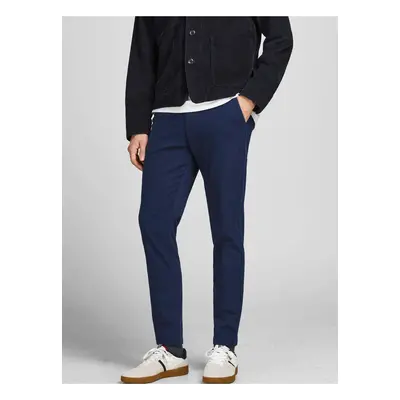 Tmavě modré slim fit kalhoty Jack & Jones Stollie - Pánské