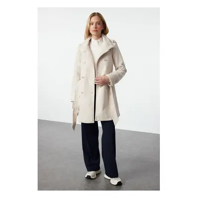 Trendyol Stone Regular Belted Coat