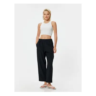 Koton Wide Leg Trousers Standard Waist with Pockets