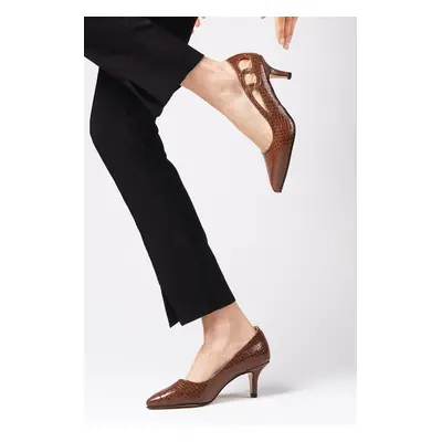 Mio Gusto Marion Brown Women's Short Heeled Shoes