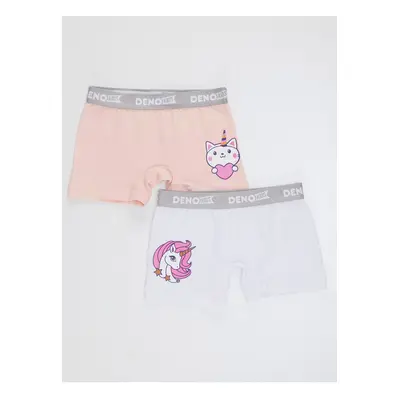 Denokids Girl's Pink-white Piece Boxer Suit