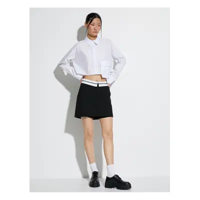 Koton Mini Short Skirt Waist Detail Zipper