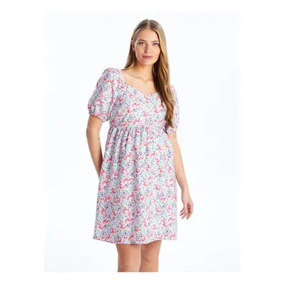 LC Waikiki V-neck Floral Short Sleeve Maternity Dress