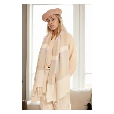 38507 Dewberry Soft Textured Striped Women Shawl Scarf-LILA