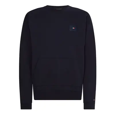 Tommy Hilfiger Sweatshirt - PANELLED HILFIGER PRINT CREWNECK blue