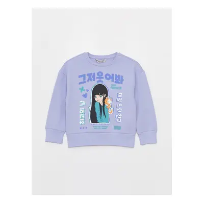 LC Waikiki Crew Neck Printed Long Sleeve Girl's Sweatshirt