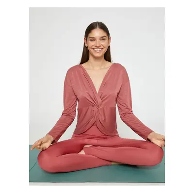 Koton Gathered Detailed Yoga Sweatshirt Modal Blended Silky Textured