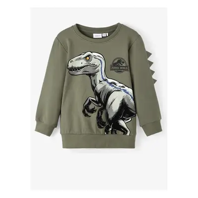 Khaki klučičí mikina name it Jairi Jurassic - Kluci