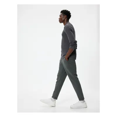 Koton Slim Fit Chino Trousers with Elastic Detail