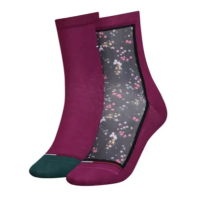 Tommy Hilfiger Socks - TH JEANS 2P DITSY FLORAL burgundy