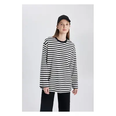 DEFACTO Regular Fit Striped Long Sleeve T-Shirt Tunic